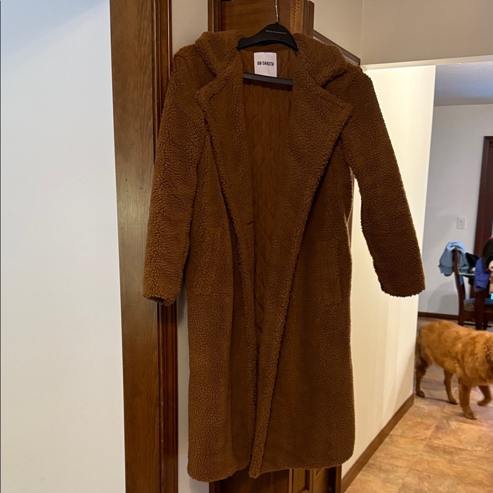 BB Dakota Women's Brown Teddy Coat